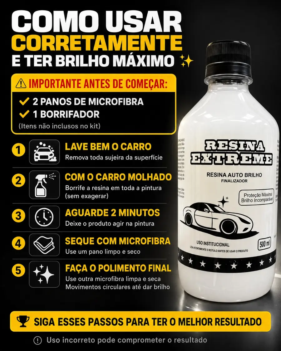 Modo de uso da Resina Extreme em cinco passos